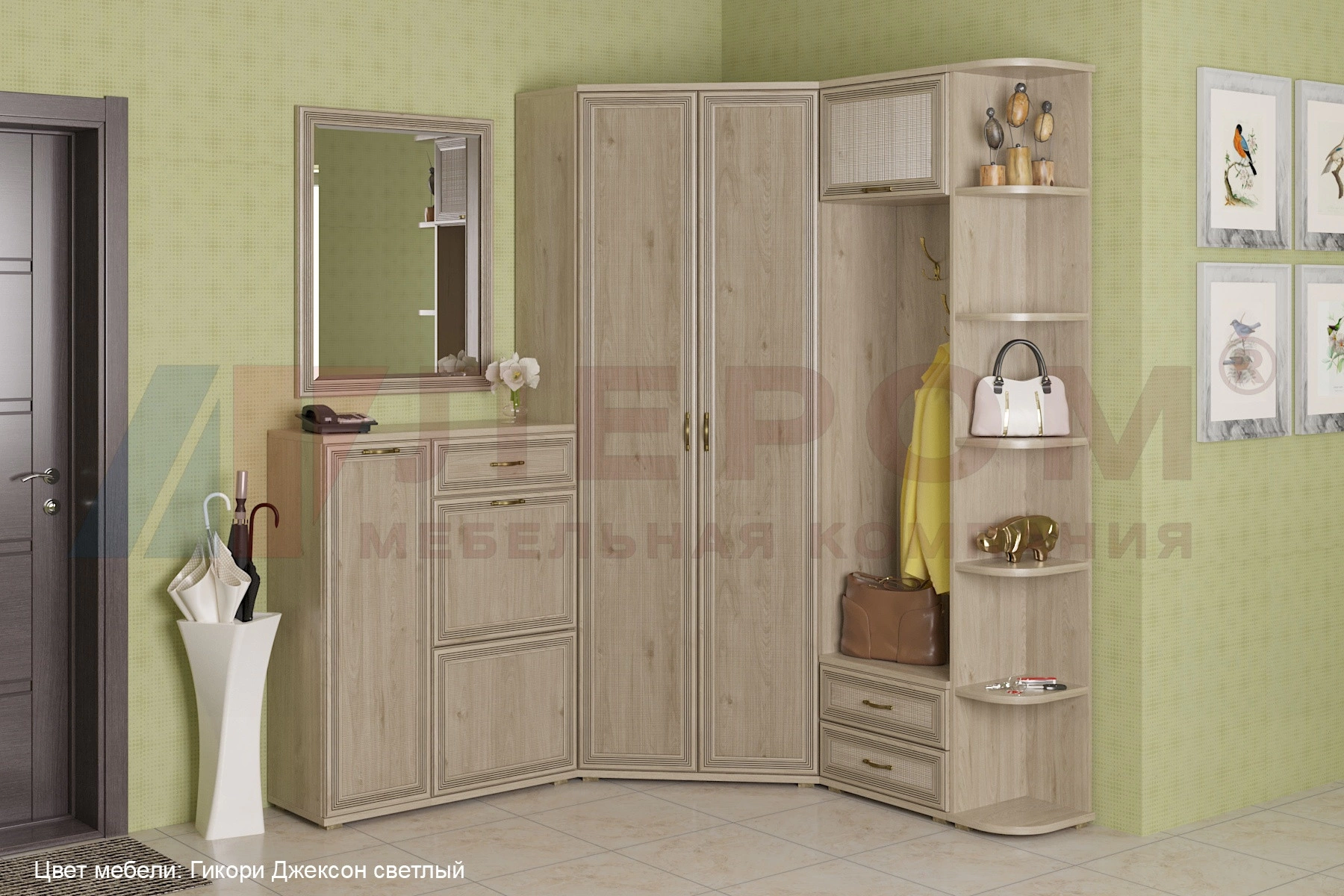 Прихожая Карина 08/В 2224, Ш 1756+1679, Г 352 мм